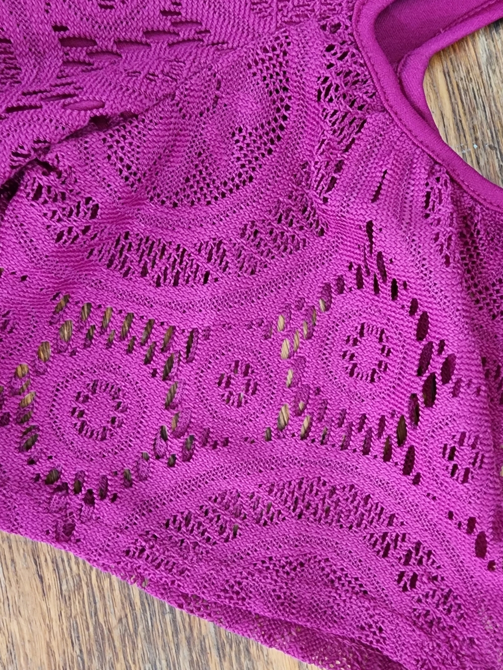 Crochet Dress in Fuchsia Size 14 - Picture 5 of 7